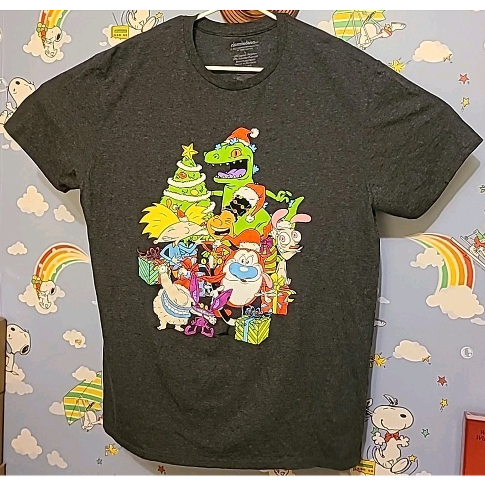 Nickelodeon Christmas Shirt Adult Large Hey Arnold Ren & Stimpy Ah Real Monsters
